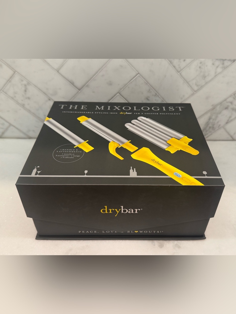 Drybar The Mixologist Interchangeable Styling Iron - Yellow and Silver